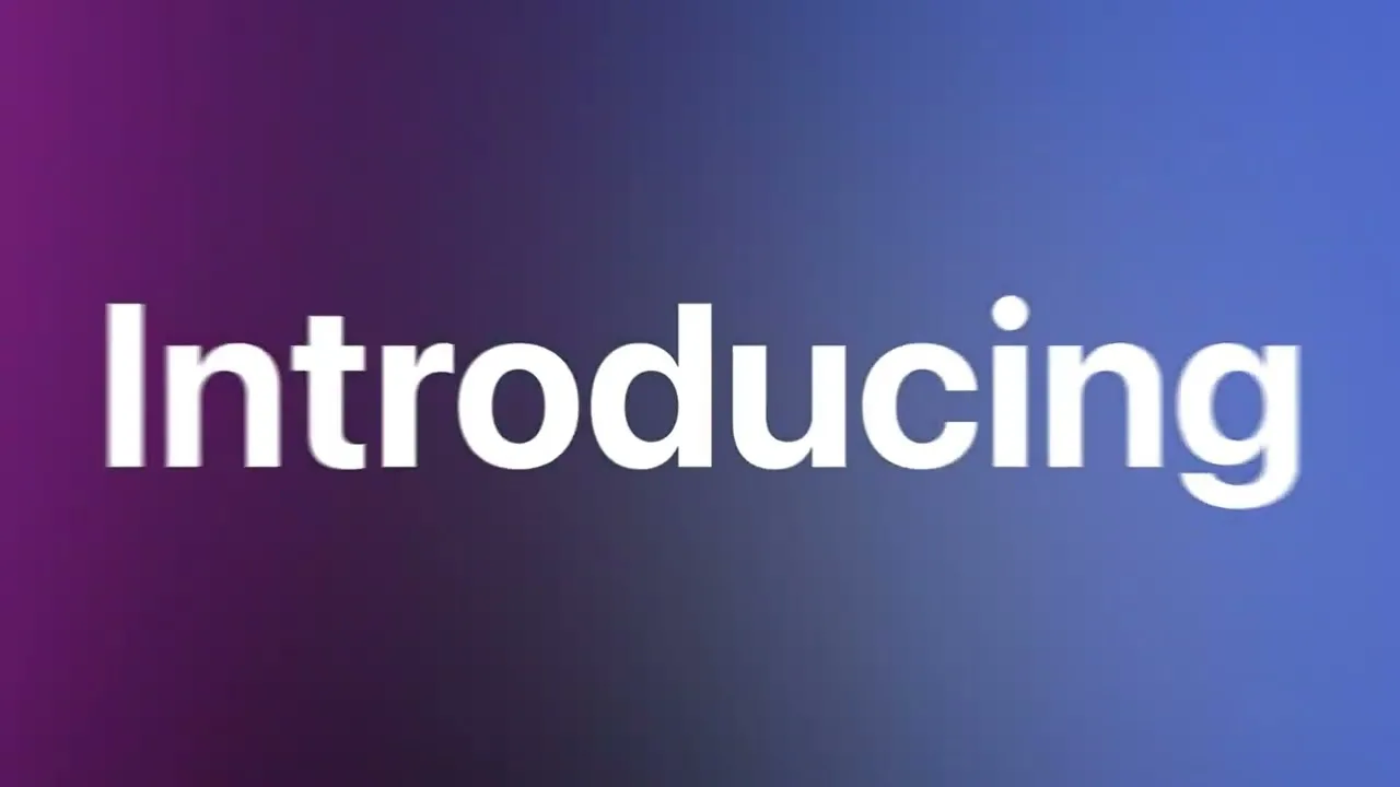 The first frame of the Soprano trailer: the word Introducing on a purple and blue gradient.